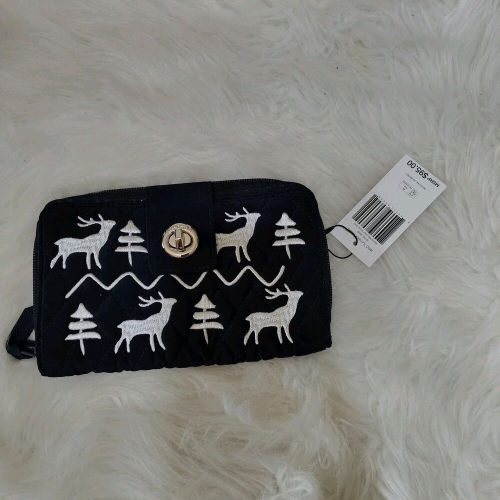 Vera Bradley Merry Mischief Snow Day RFID Turnlock Wallet NWTS